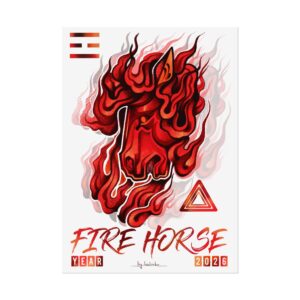 Fire Horse Rolled Poster — Fiery 2026 Zodiac Art Print