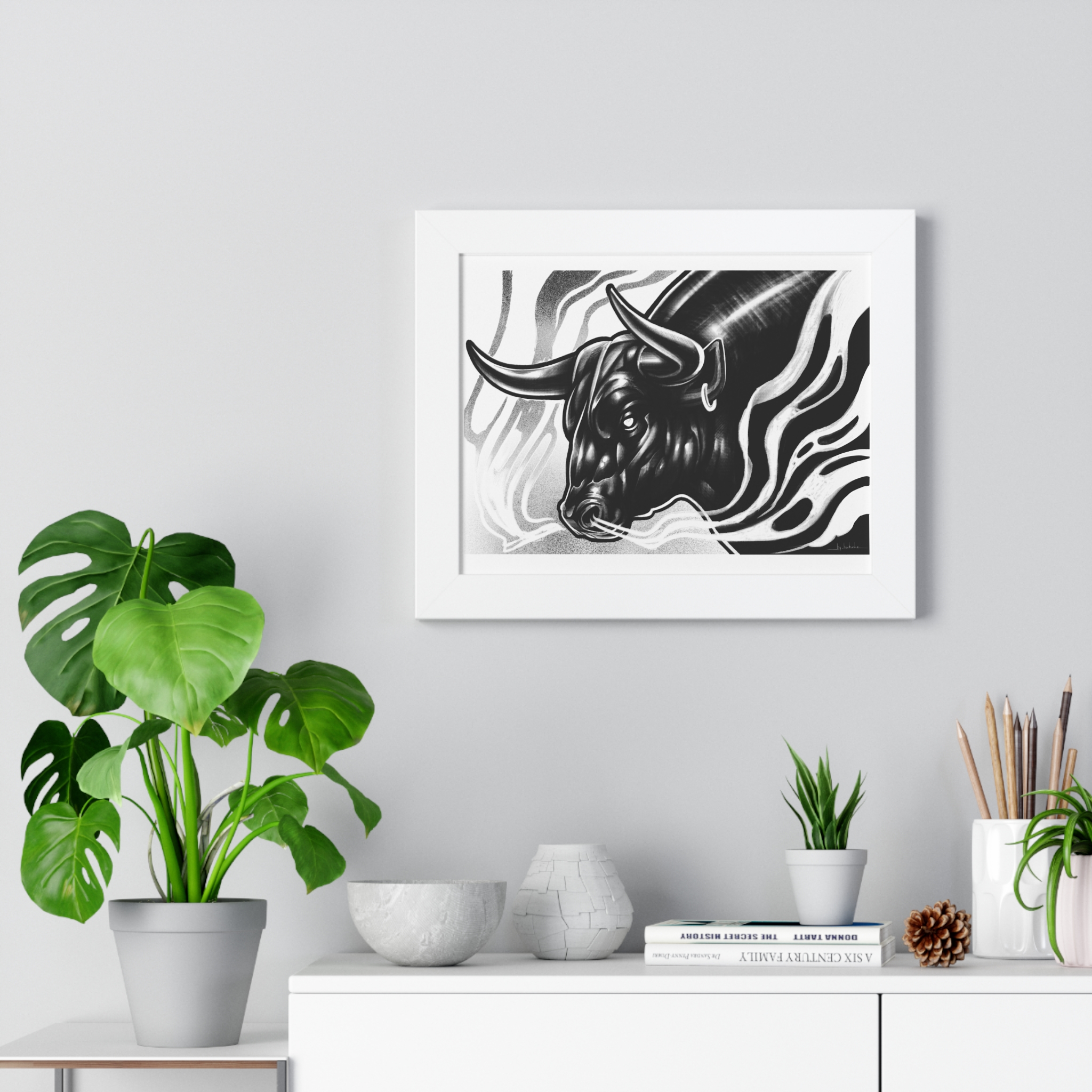 Bull Head Framed Poster — Monochrome Zodiac/Taurus Wall Art - Image 8