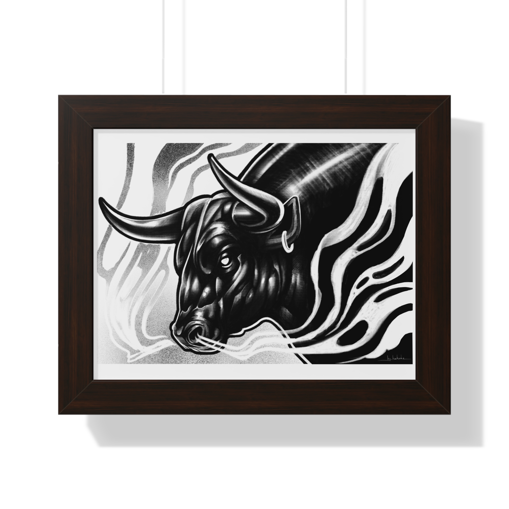 Bull Head Framed Poster — Monochrome Zodiac/Taurus Wall Art - Image 4