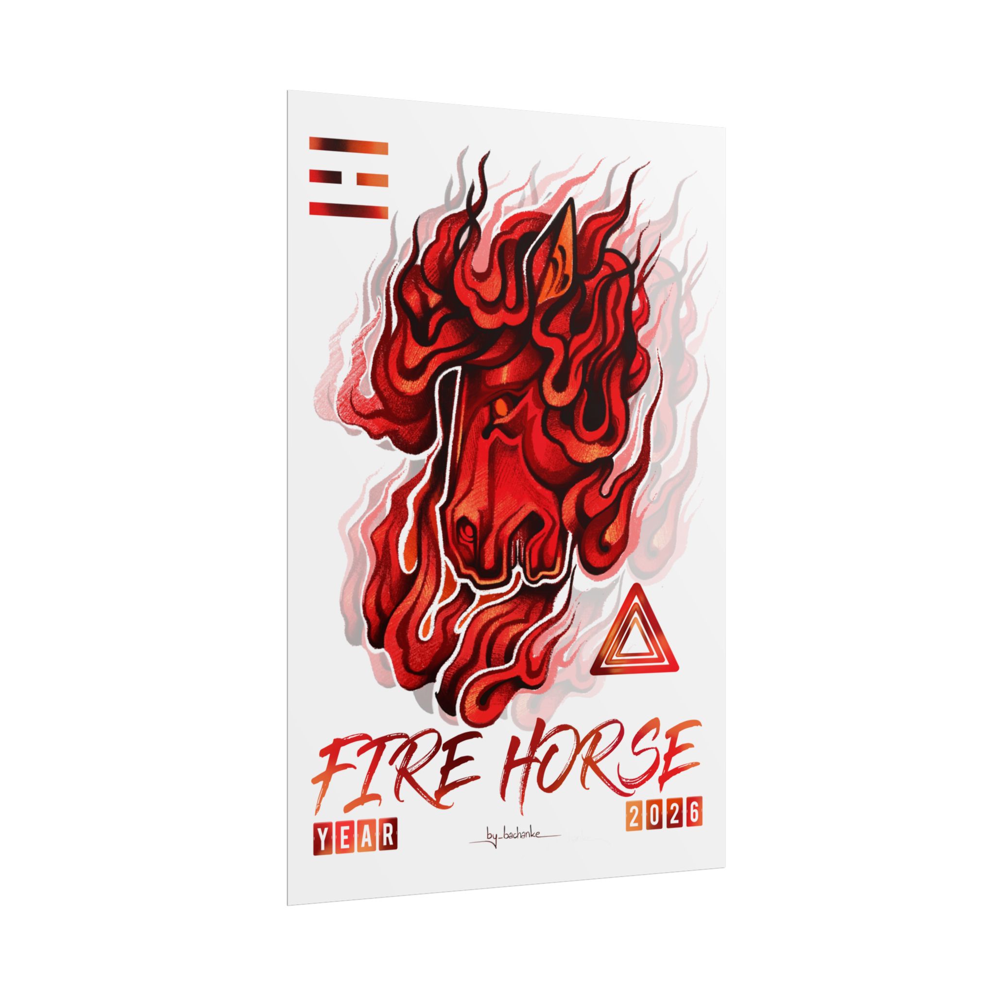 Fire Horse Rolled Poster — Fiery 2026 Zodiac Art Print - Image 139