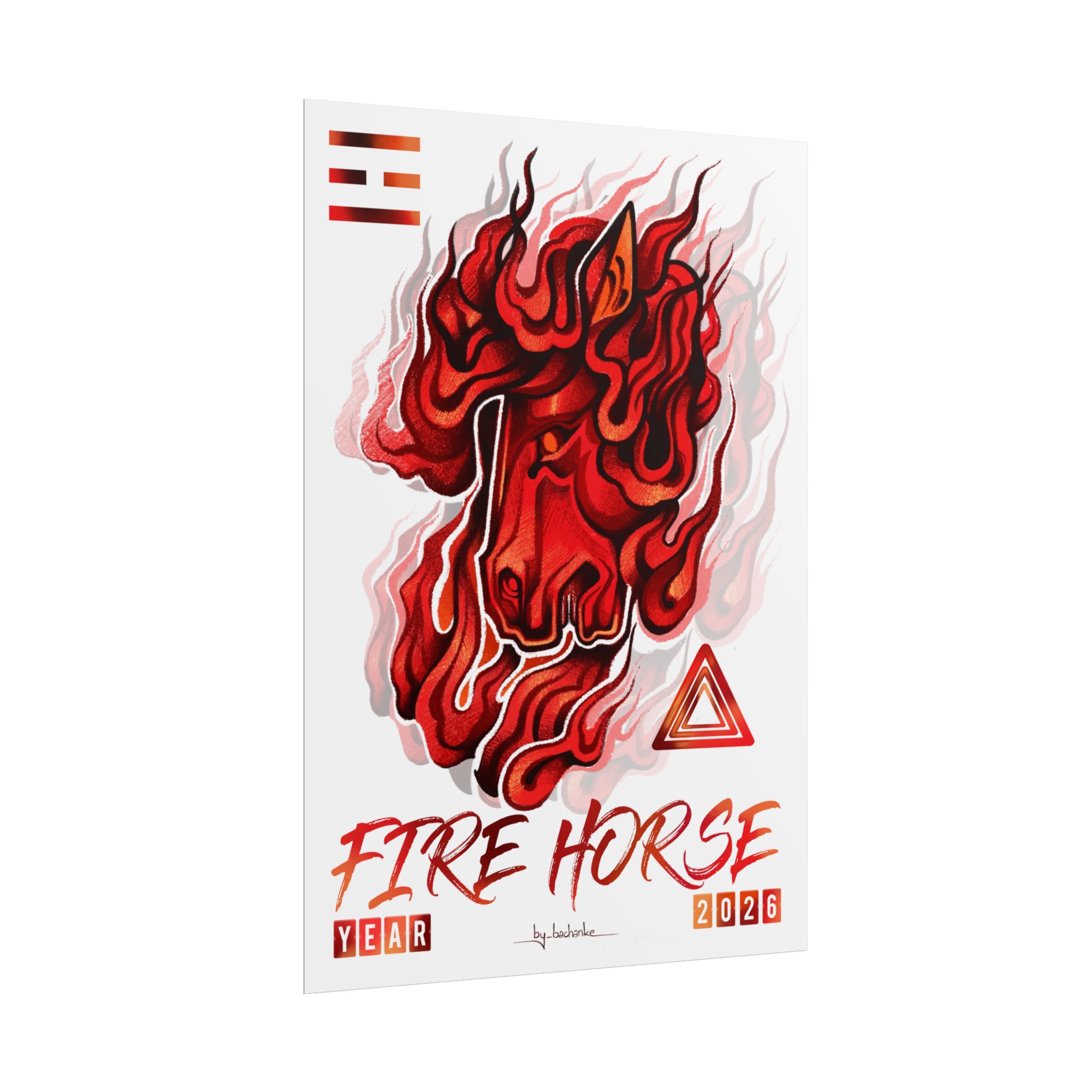 Fire Horse Rolled Poster — Fiery 2026 Zodiac Art Print - Image 155