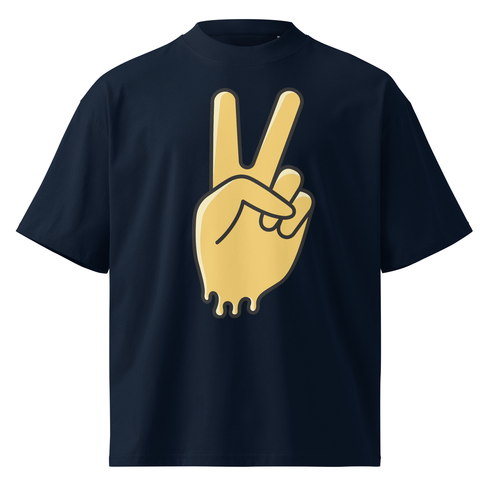 Unisex organic oversized high neck t-shirt